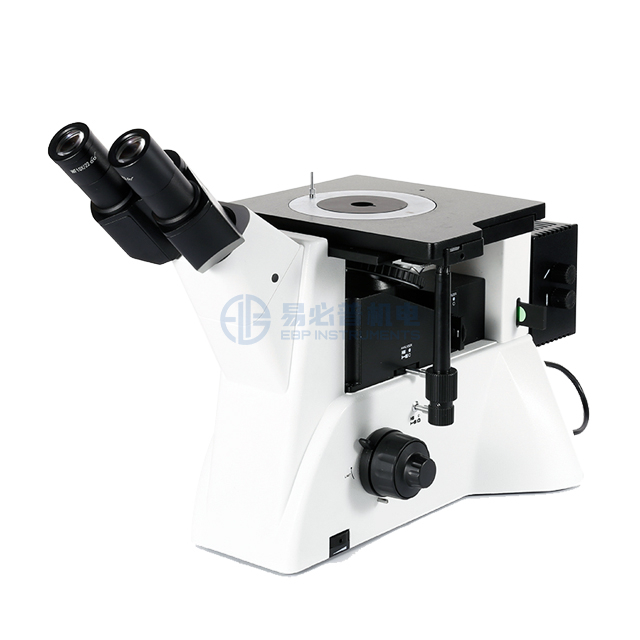 مجهر علم المعادن ثلاثي العينيات المقلوب مع عدسة الهدف الميدانية الساطعة