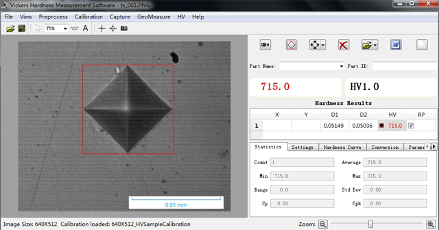 Vickers كاميرا قياس صلابة البرمجيات